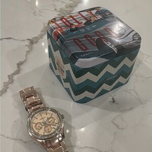 Fossil Women’s pink Watch with Silver Accents